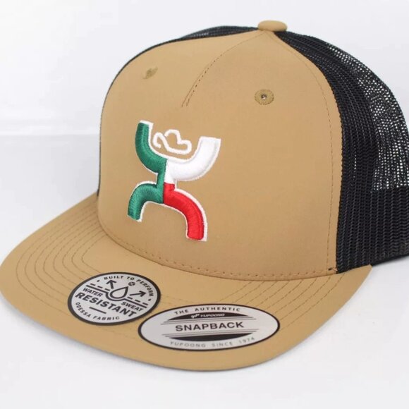 Hooey Men's Hat Mexico Boquillas Embroidered Logo Water Resistant Tan Black - Picture 1 of 3